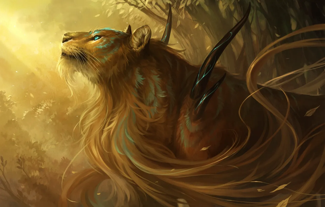 Photo wallpaper eyes, blue, Leo, spikes, God of Evanescence, sandara