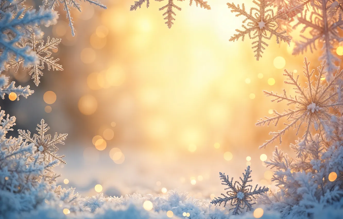 Photo wallpaper winter, snow, snowflakes, background, new year, Christmas, Christmas, winter
