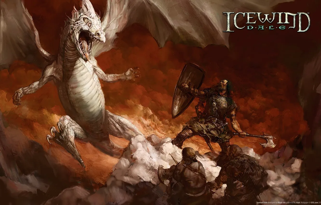 Photo wallpaper dragon, art, ambush, Dale, icewind