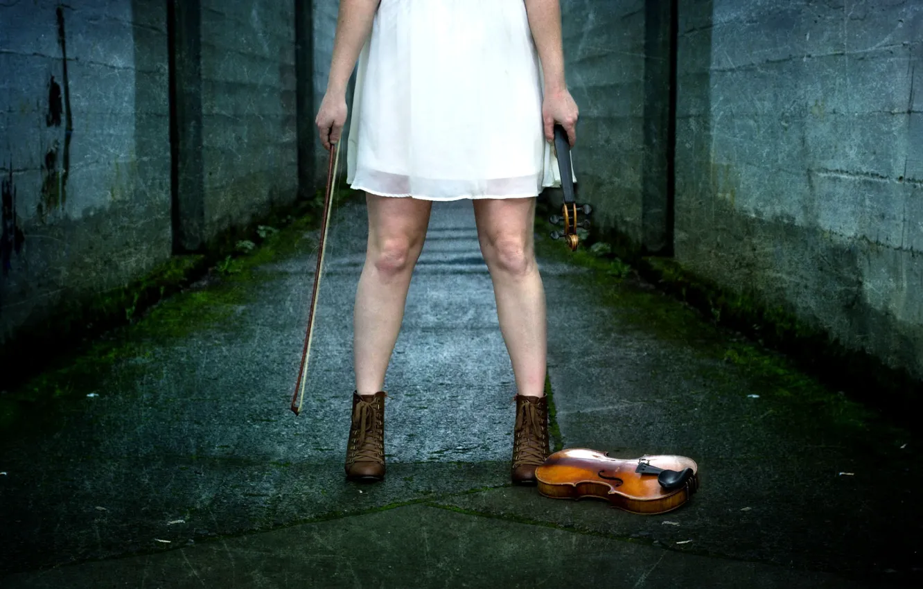 Photo wallpaper girl, music, violin