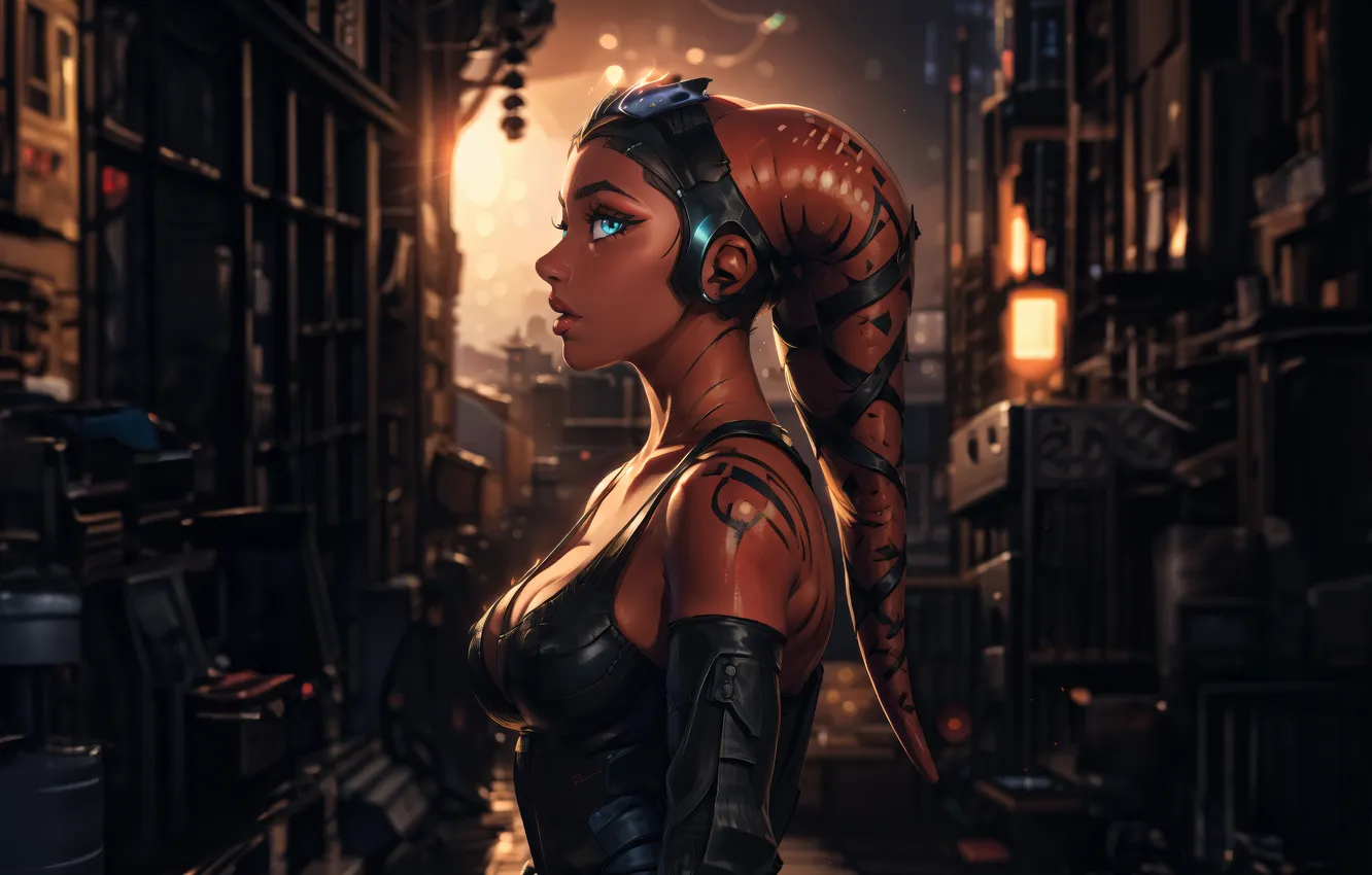 Photo wallpaper look, girl, being