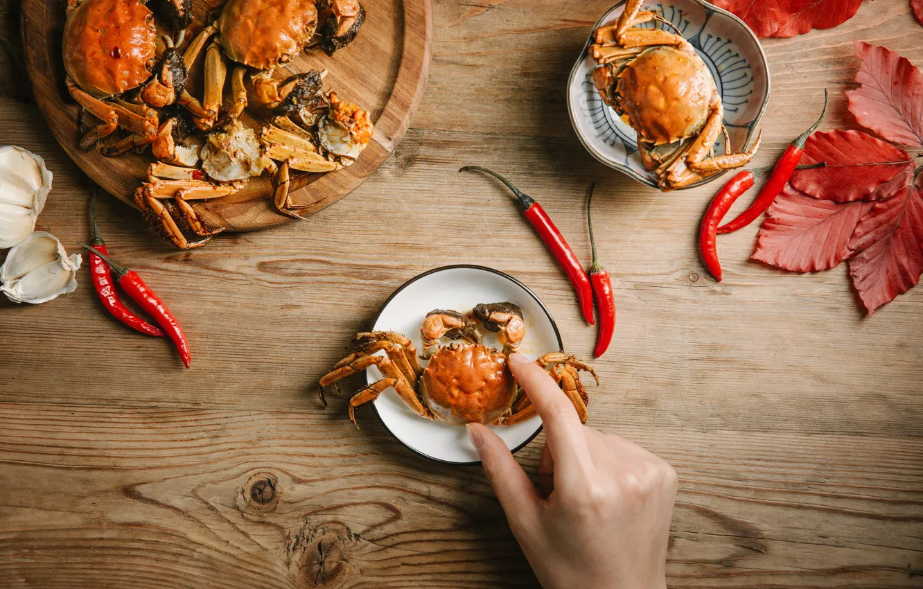 Photo wallpaper crab, crustaceans, seafood