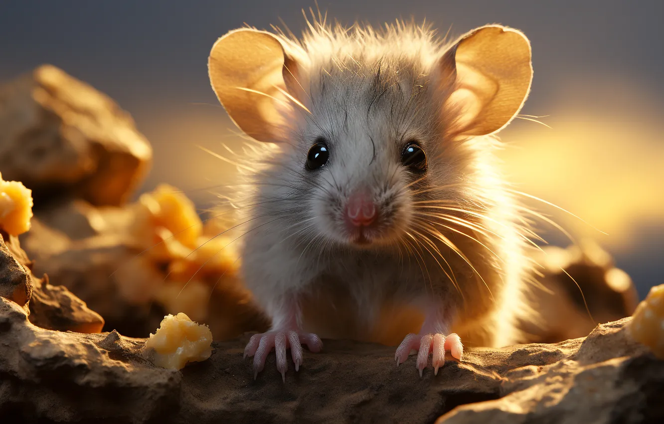 Photo wallpaper look, legs, mouse, mouse, muzzle, rodent, digital art, AI art