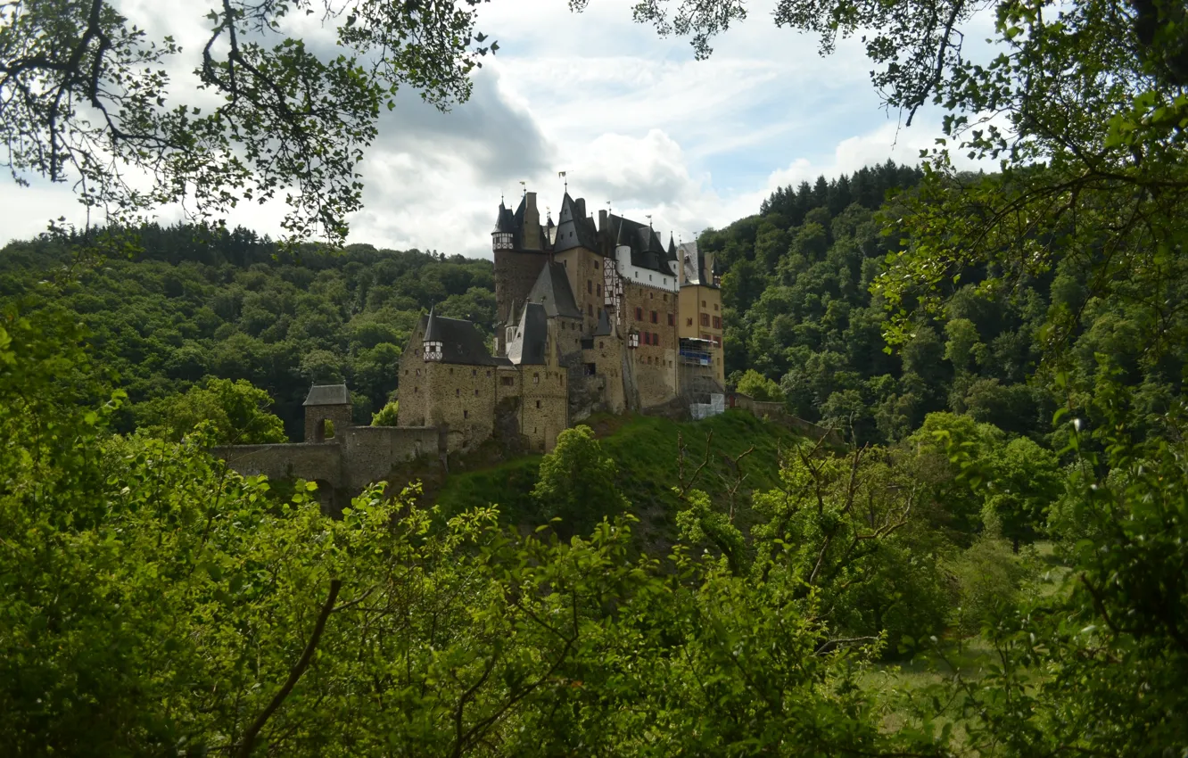 Photo wallpaper nature, Germany, panorama, nature, Germany, panorama, Wierschem, ELTZ Castle