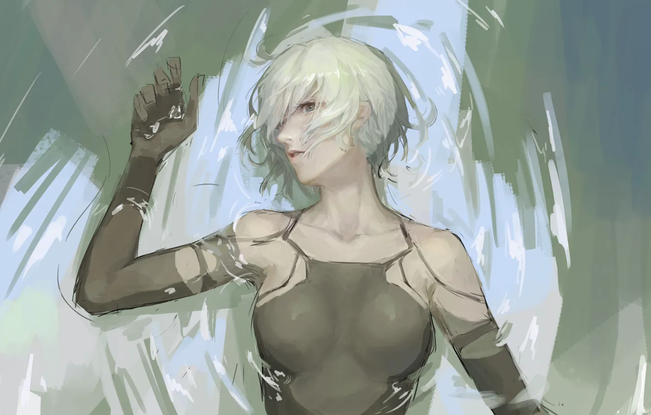 Photo wallpaper water, girl, lies, NieR: Automata, YoRHa Type A No. 2