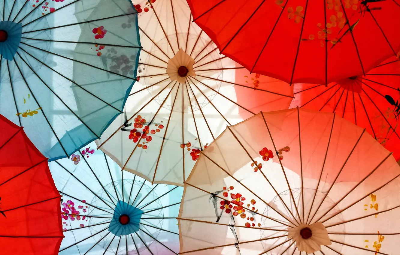 Photo wallpaper background, color, umbrella