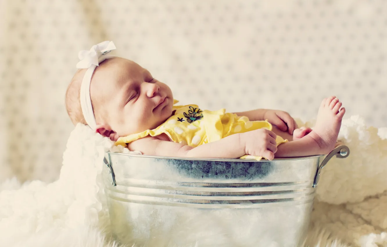 Photo wallpaper children, mood, baby girl