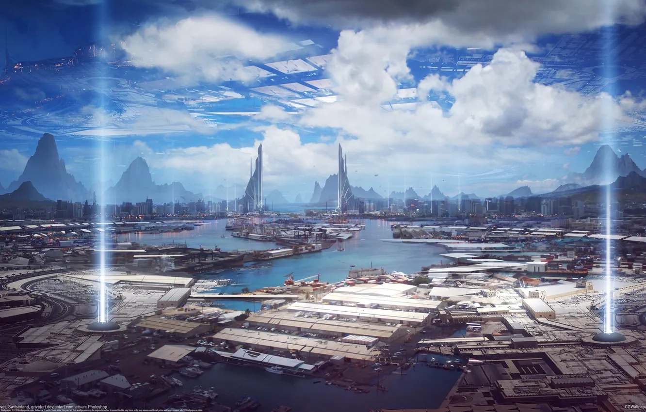 Photo wallpaper the city, future, Bastien Grivet