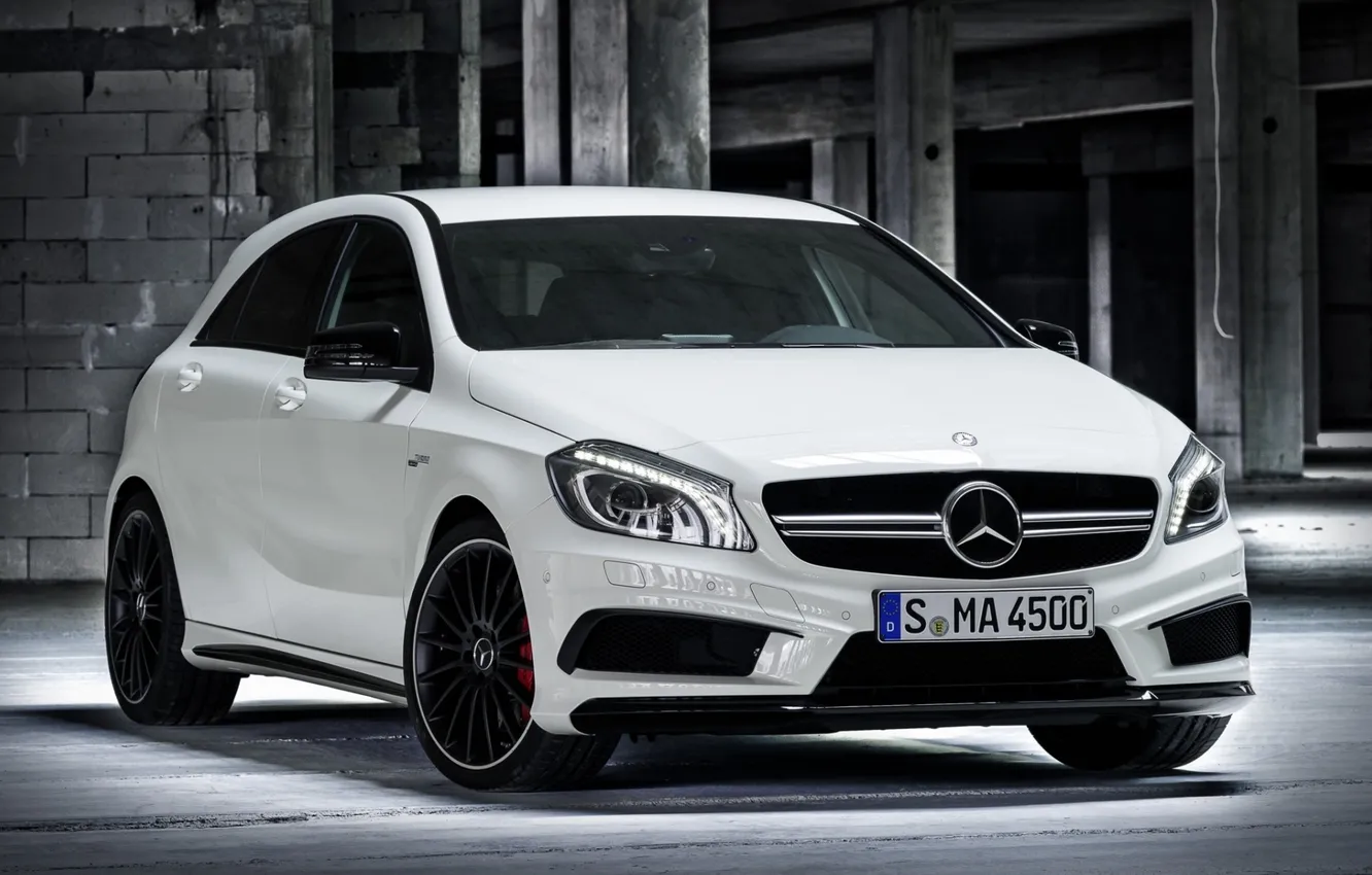 Photo wallpaper white, Mercedes-Benz, Mercedes, AMG, the front, A 45
