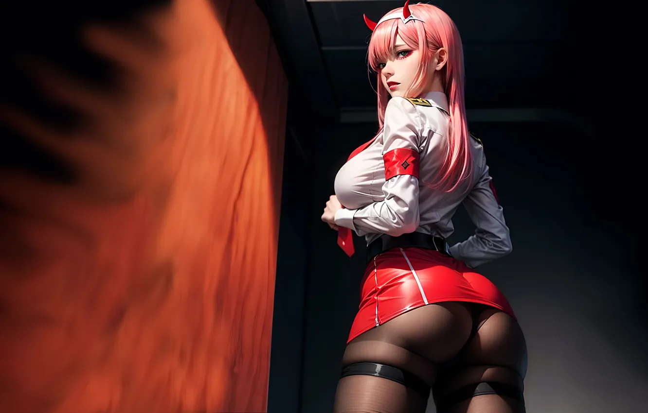 Photo wallpaper girl, tights, red skirt, arcurs