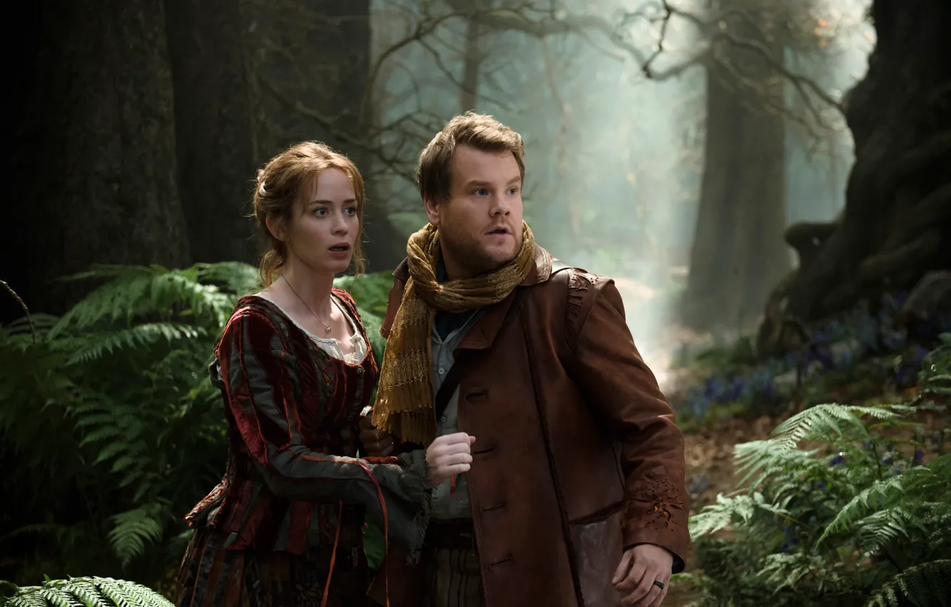 Photo wallpaper Emily Blunt, The farther into the forest, the musical, Into the Woods, James Corden