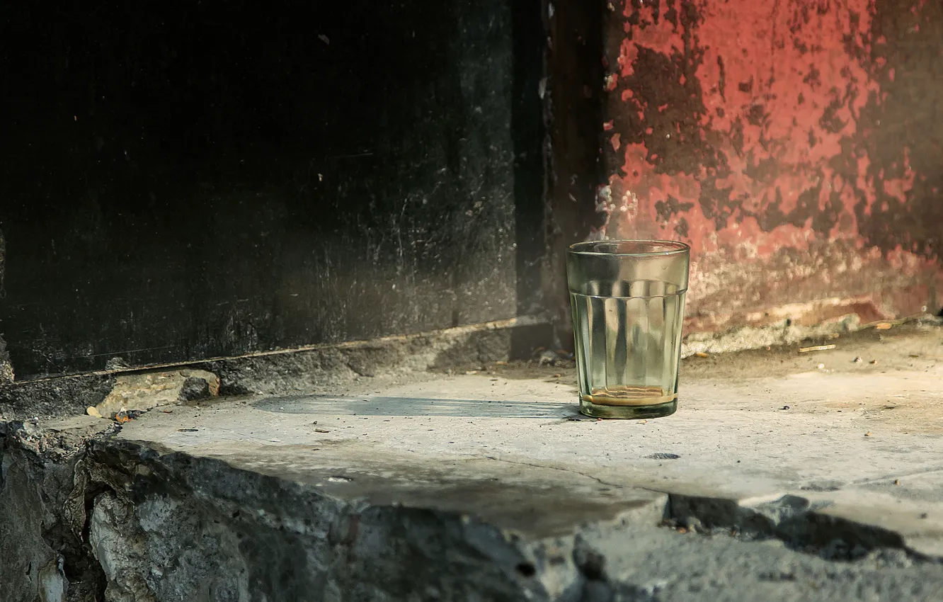 Photo wallpaper glass, background, street