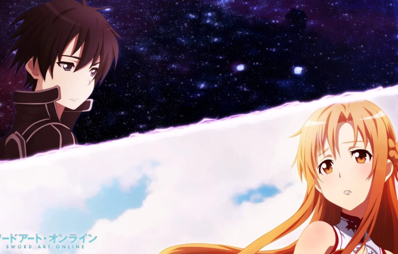 Photo wallpaper anime, art, sword art online, sword art online, kirito, Asuna