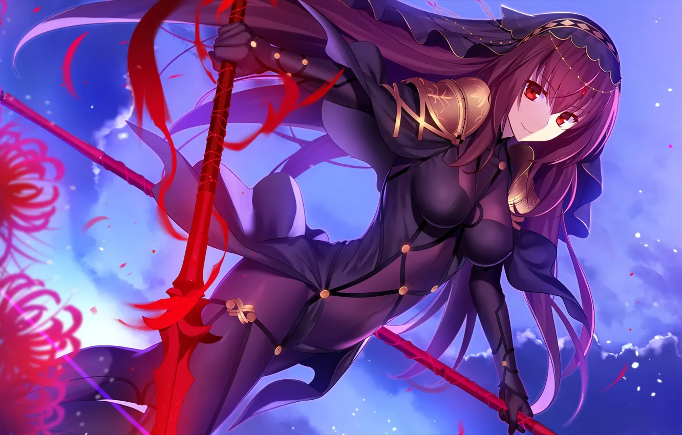 Photo wallpaper girl, anime, art, Fate Stay Night, spear, fate/grand order