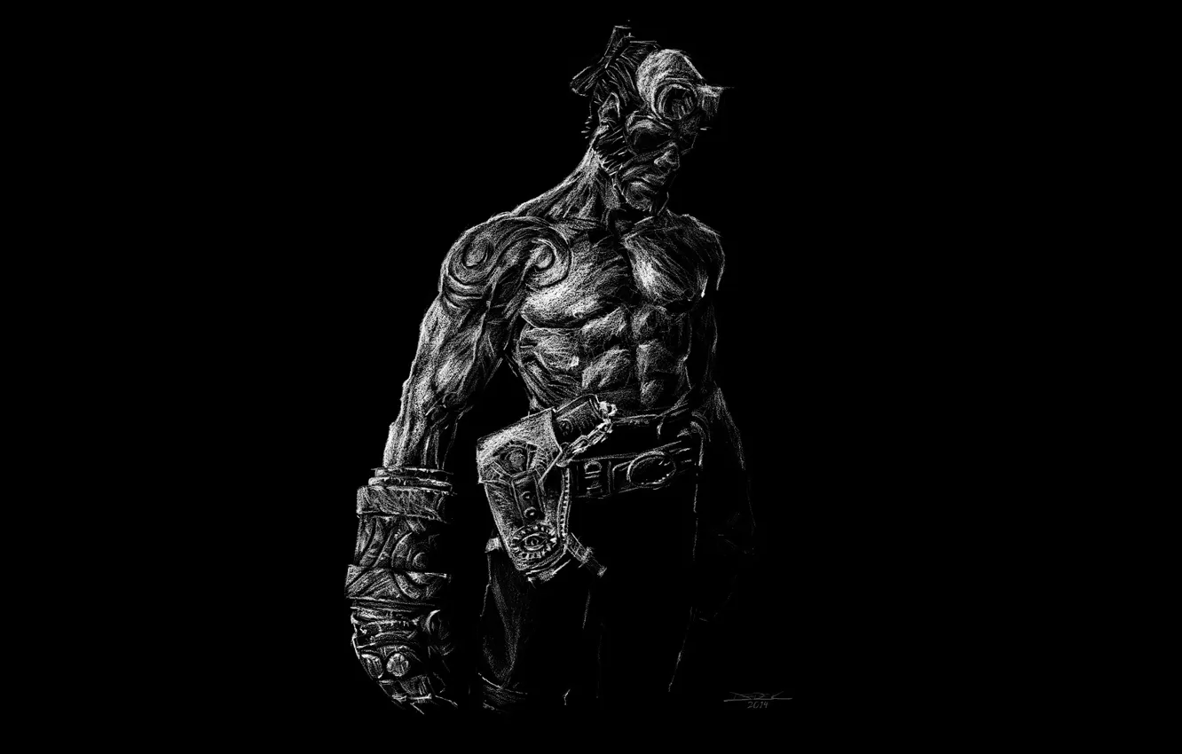 Photo wallpaper monster, muscles, Hellboy