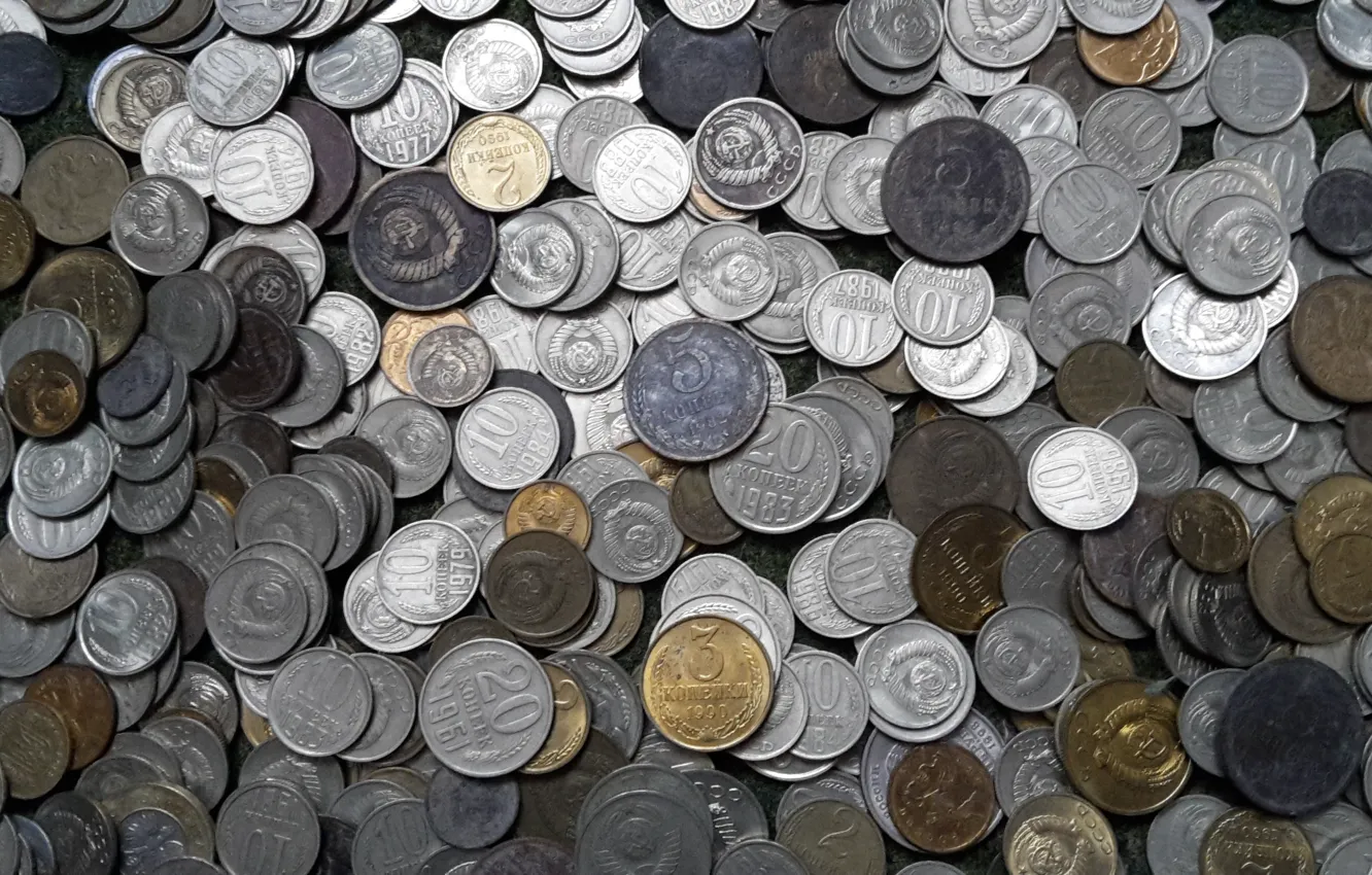 Photo wallpaper USSR, Penny, Soviet coins