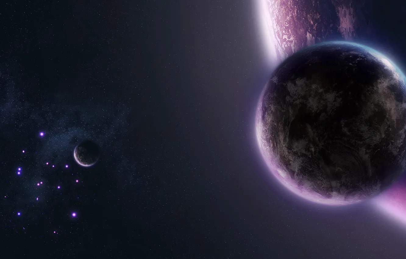 Photo wallpaper space, stars, planet, space, walls, 1920x1080