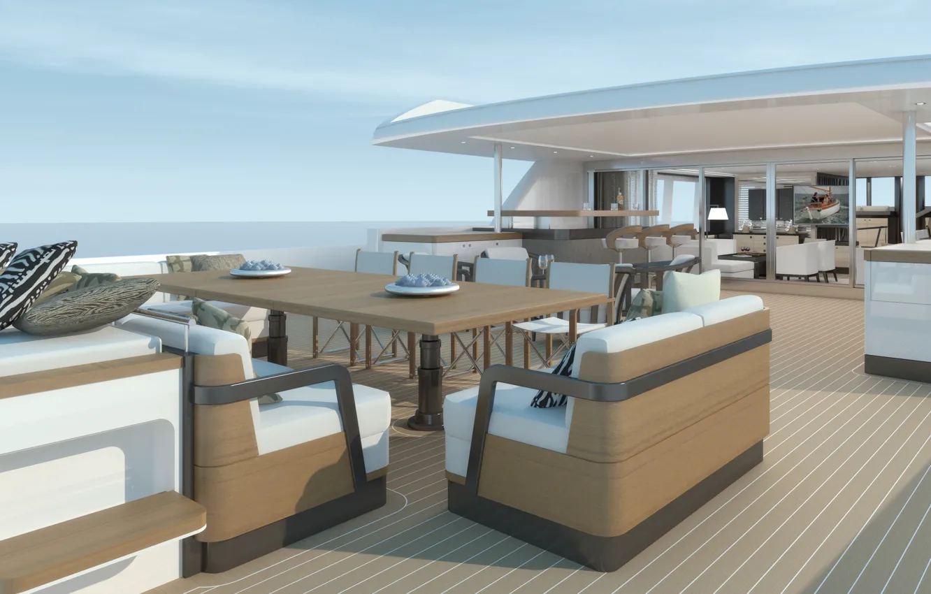 Photo wallpaper luxury, yacht, motor, superyacht, Guido de Groot, extreme aft deck