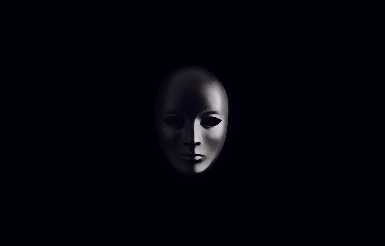 Photo wallpaper face, Mask, black background