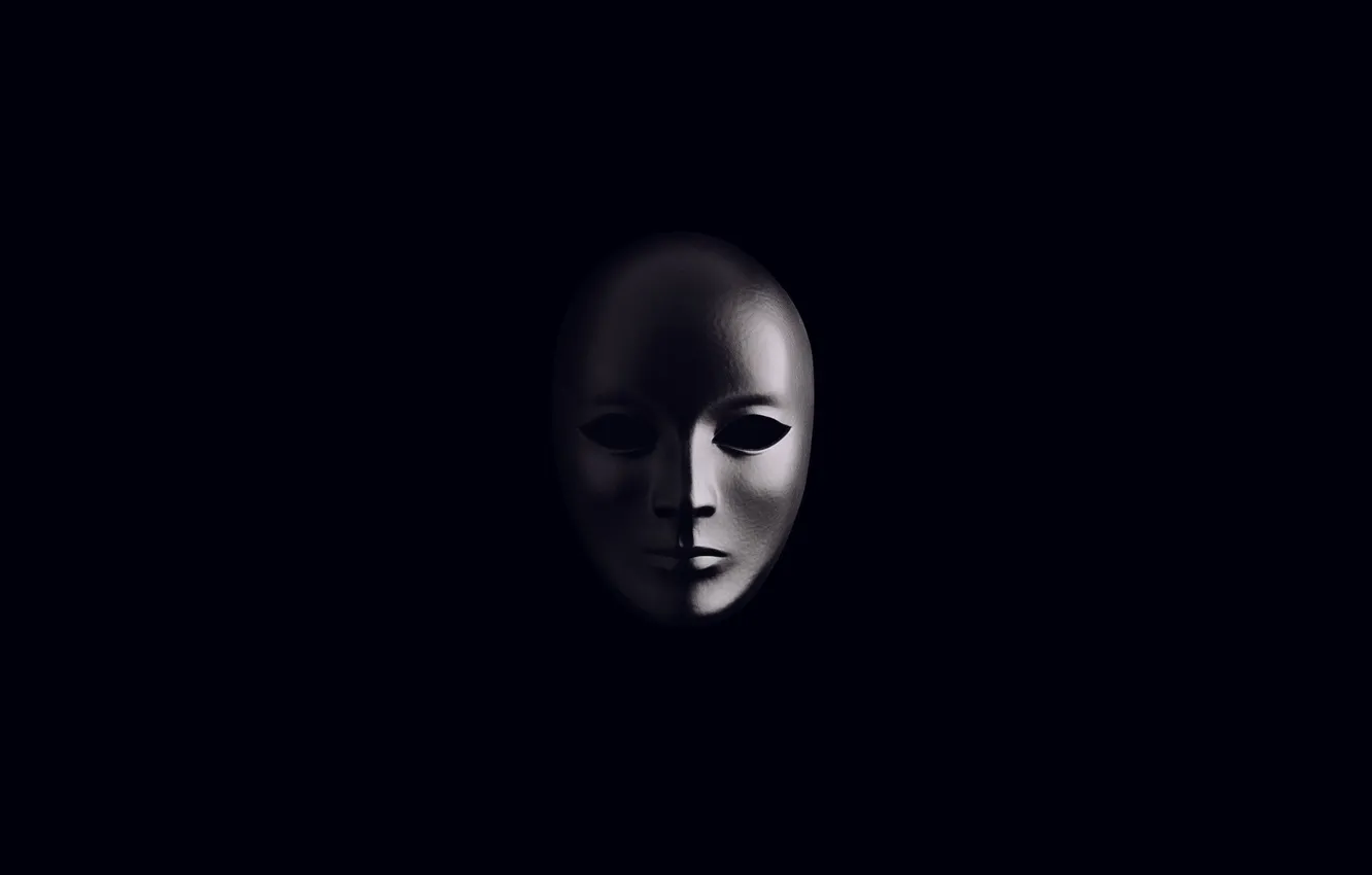 Photo wallpaper face, mask, black background