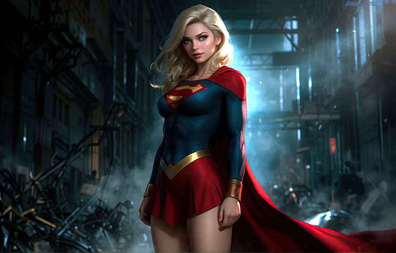 Photo wallpaper Defender, justice, Supergirl, AI Art