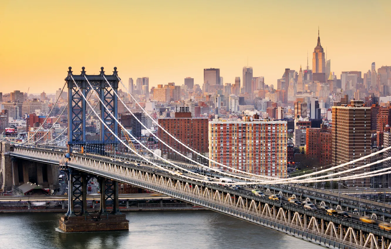 Photo wallpaper bridge, home, New York, USA, the urban landscape