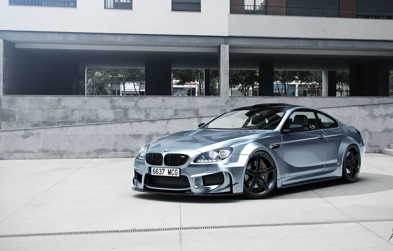 Photo wallpaper BMW, Car, Prior Design, Silver, Wheels