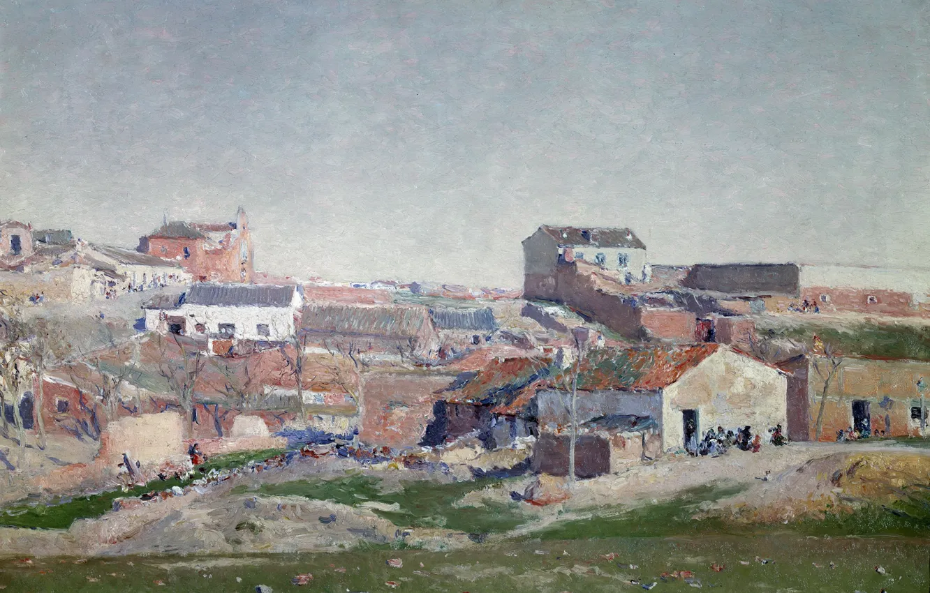 Photo wallpaper the city, hills, home, picture, the urban landscape, Aureliano de Beruete and Moret, View Of …