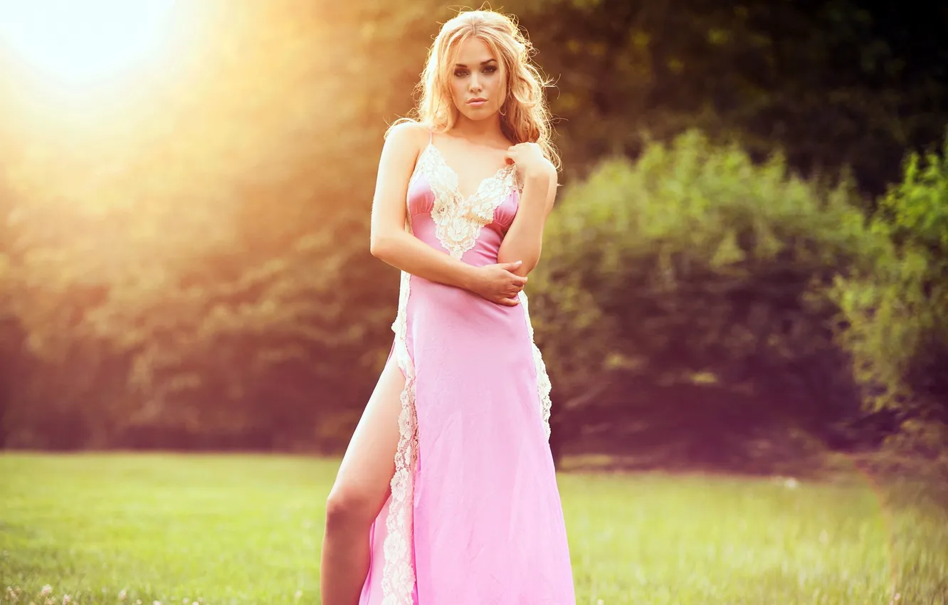 Photo wallpaper summer, girl, nature, Paulina Johnson