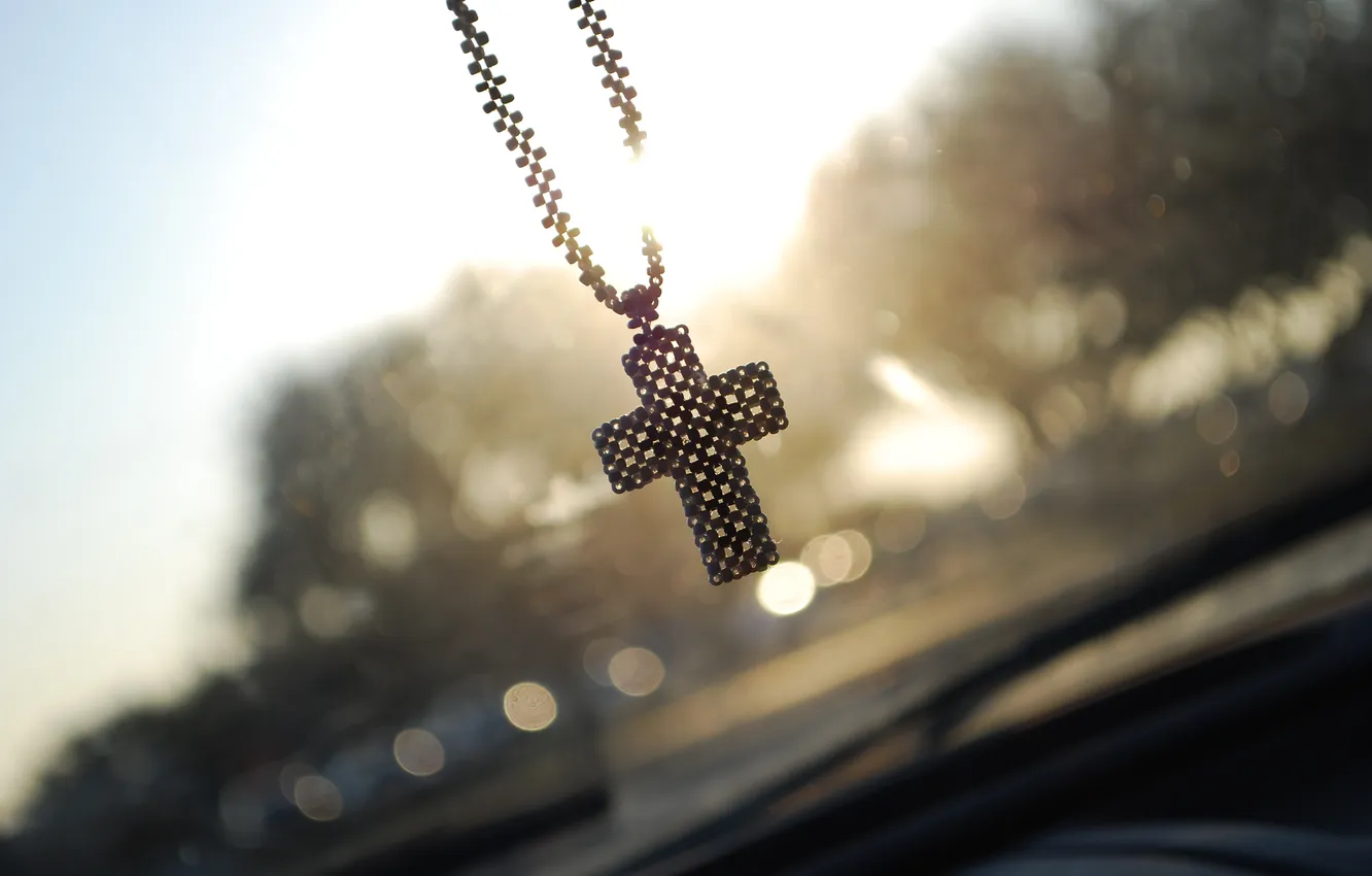 Photo wallpaper machine, the sun, cross, window, Wipers, beads