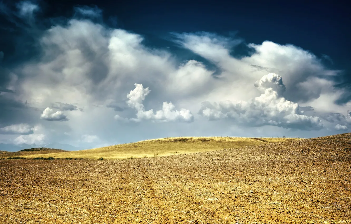 Photo wallpaper field, the sky, clouds, landscape, earth, Wallpaper, view, landscape