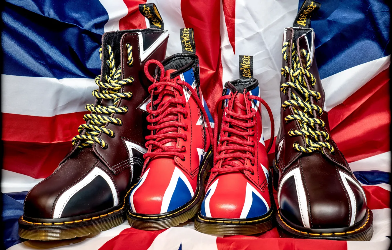 Photo wallpaper style, shoes, flag