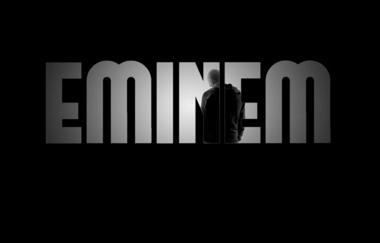 Photo wallpaper background, the inscription, black, Eminem, rap