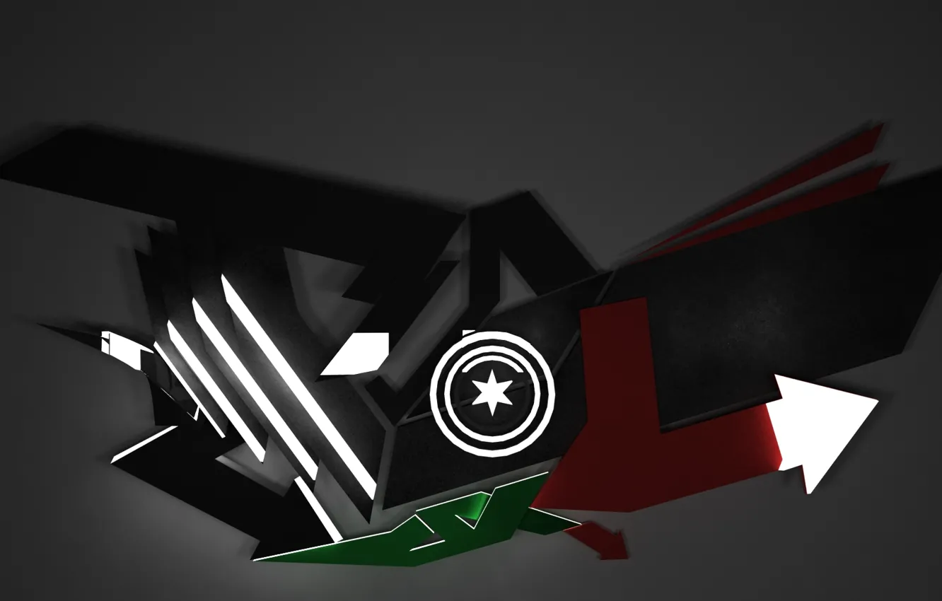 Photo wallpaper rendering, graffiti, lights