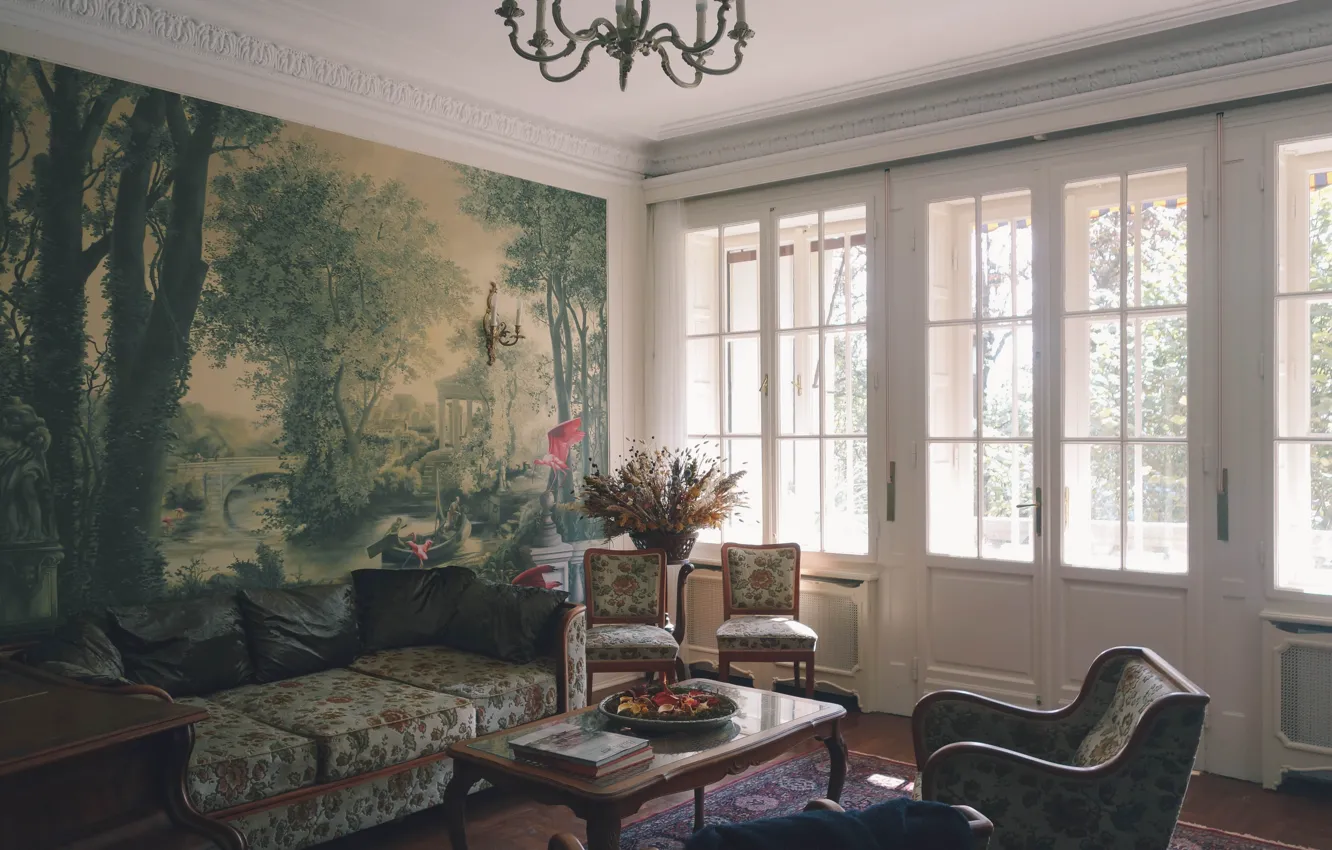 Photo wallpaper room, interior, living room