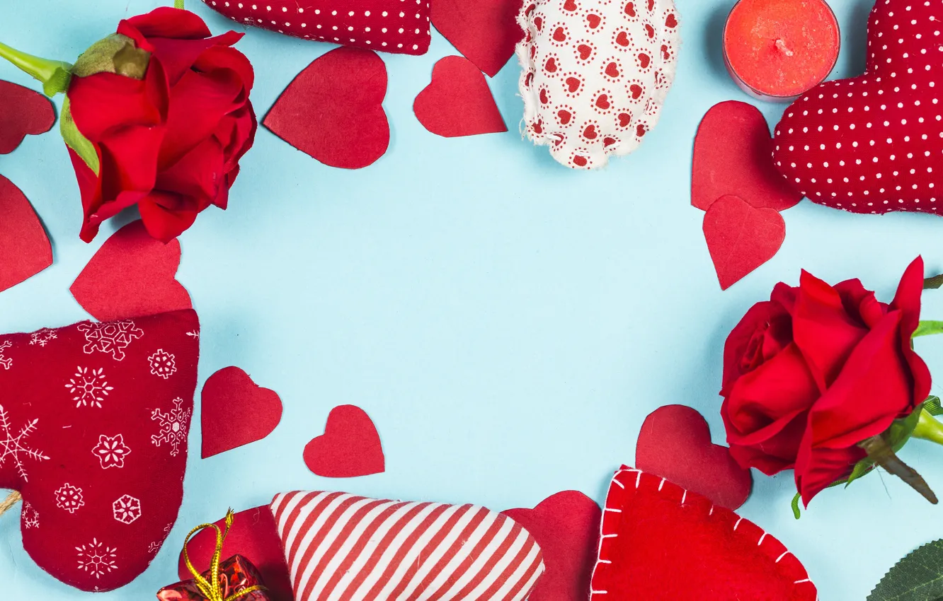 Photo wallpaper love, flowers, heart, roses, hearts, red, love, romantic