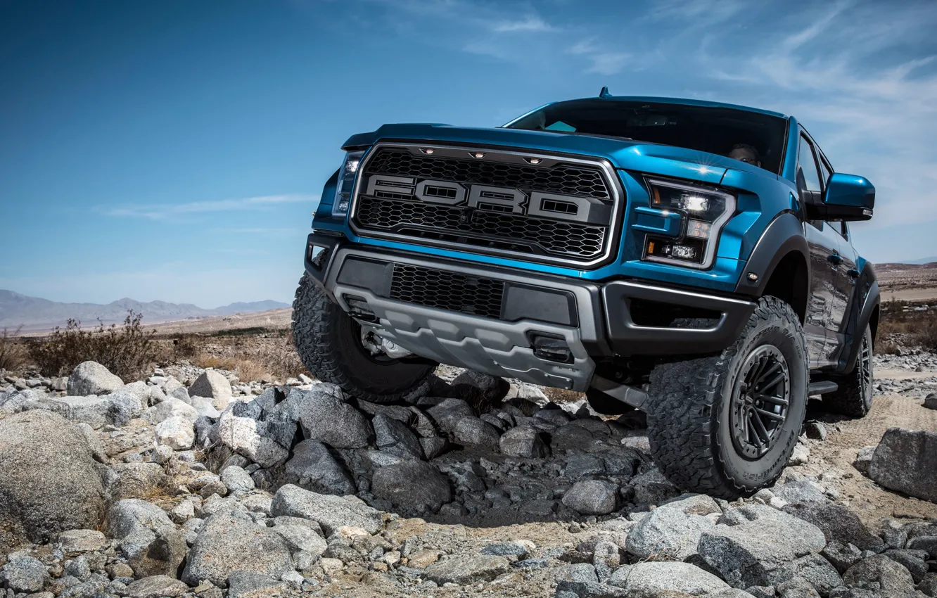 Photo wallpaper Ford, front view, Raptor, pickup, F-150, SuperCrew, 2019