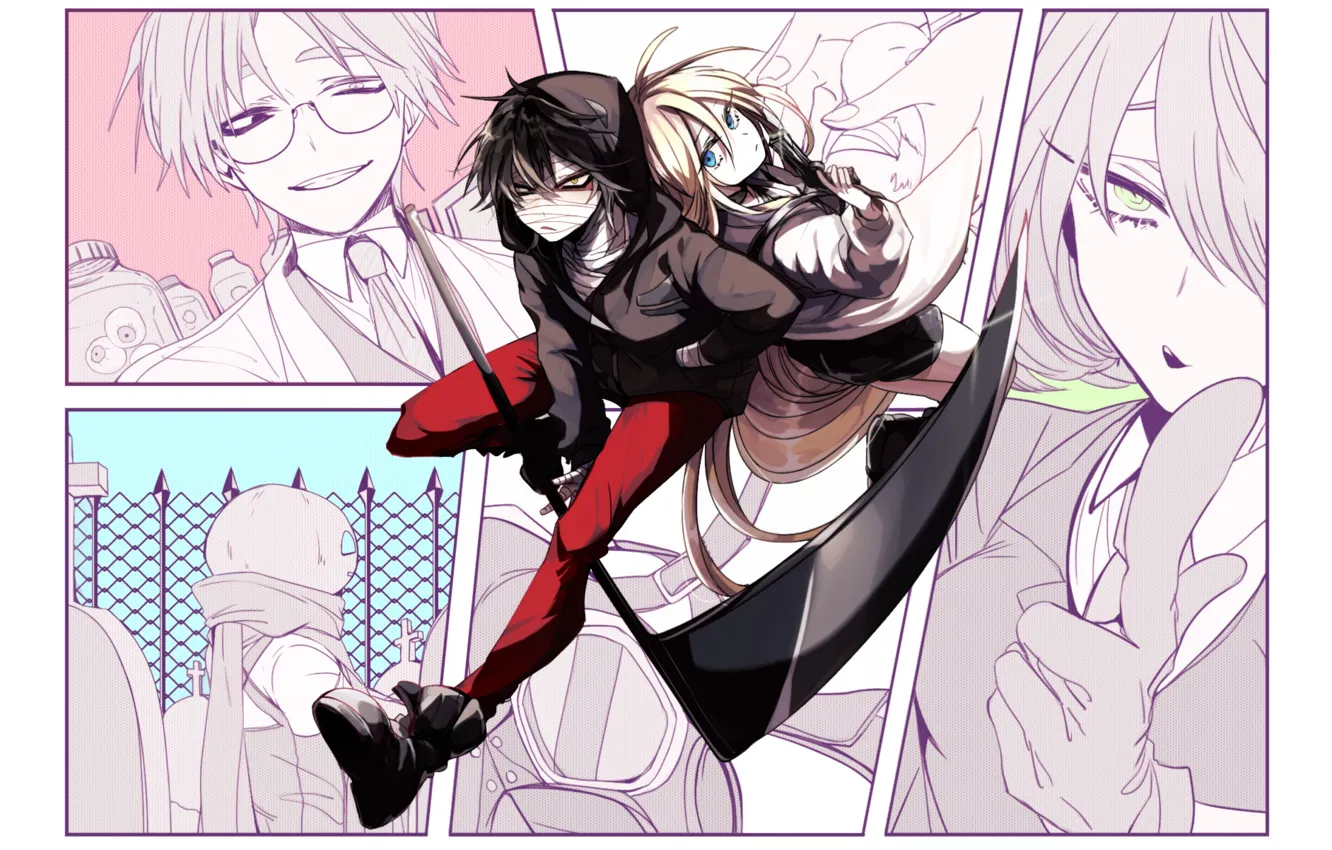 Photo wallpaper art, manga, characters, Ray, Zack, Satsuriku no Tenshi