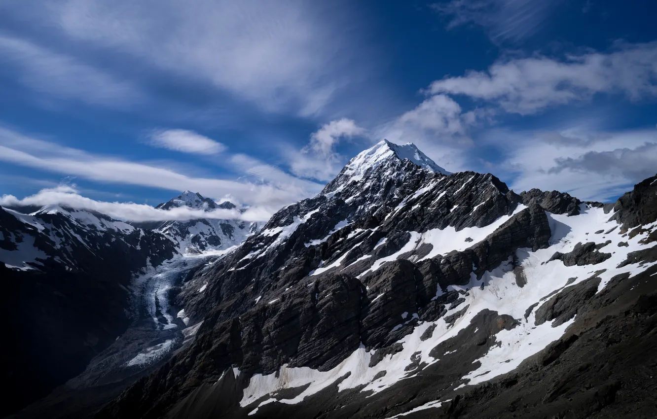 Photo wallpaper mountains, nature, New Zealand, Mount Cook