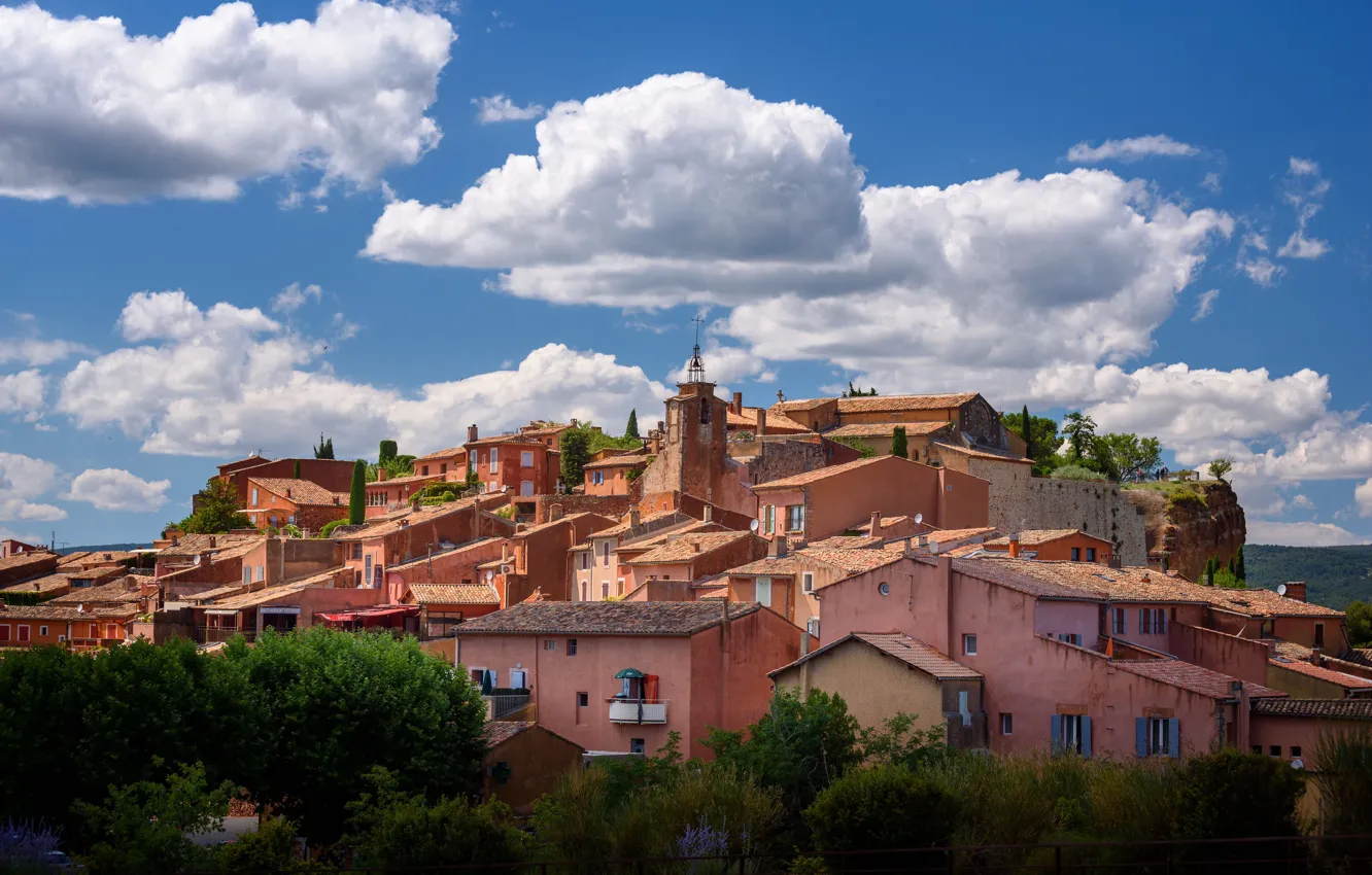 Photo wallpaper France, home, panorama, Roussillon