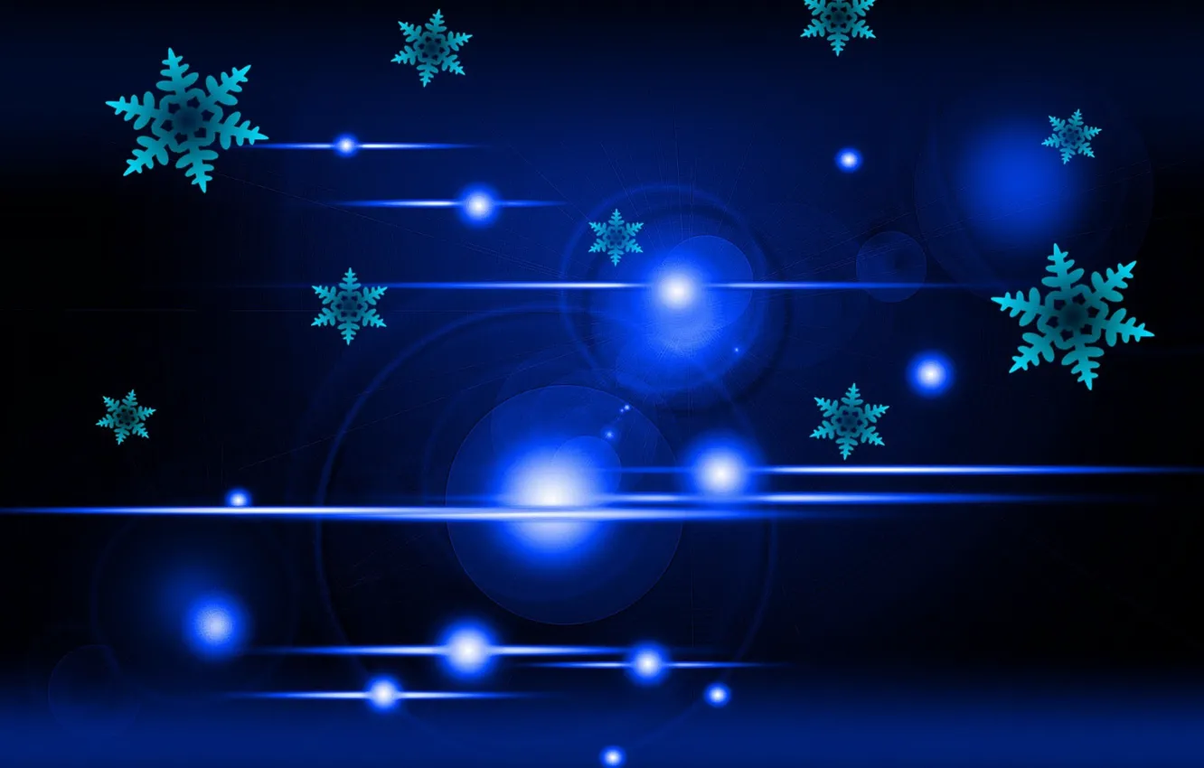 Photo wallpaper light, snowflakes, background, bokeh