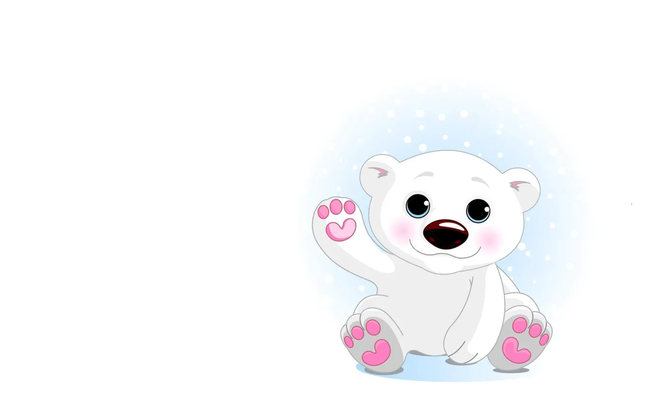 Photo wallpaper background, mood, bear, white bear, children's, Umka, Alo