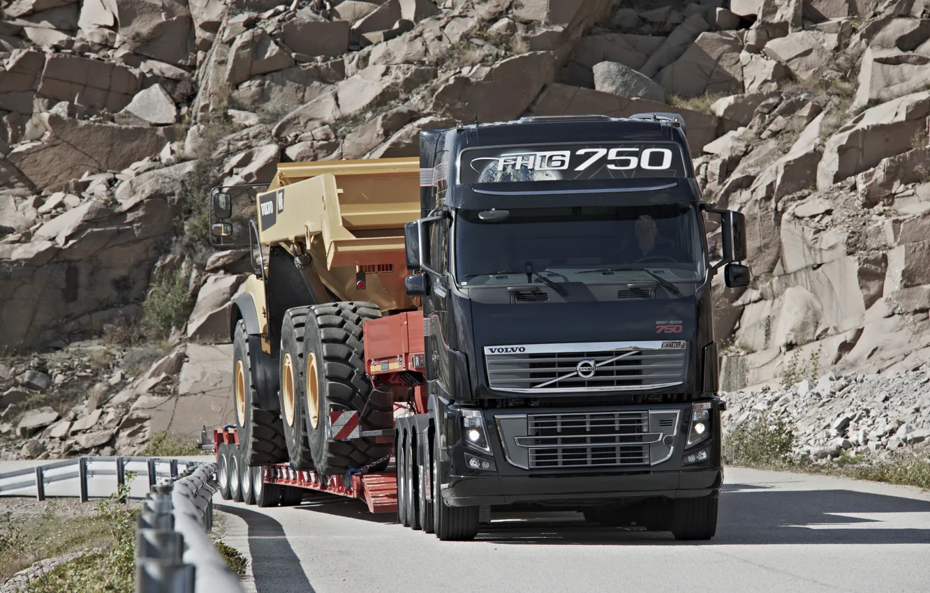 Photo wallpaper road, Truck, trucker