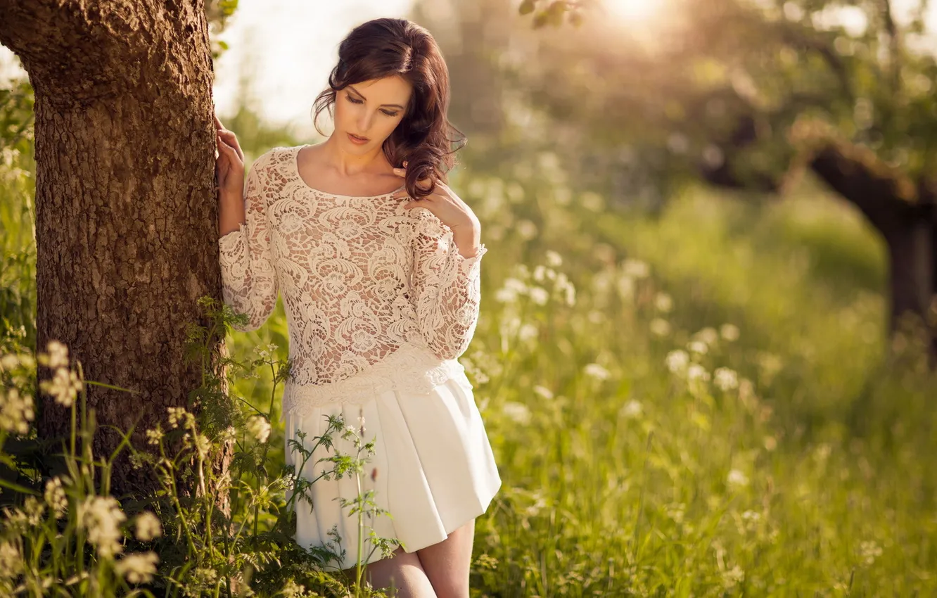 Photo wallpaper girl, pose, background