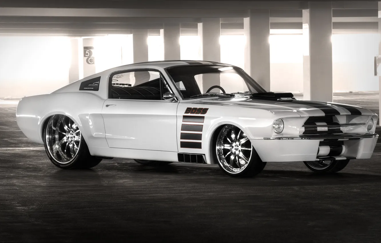 Photo wallpaper Mustang, Ford, Fastback, The, Boss, 1968