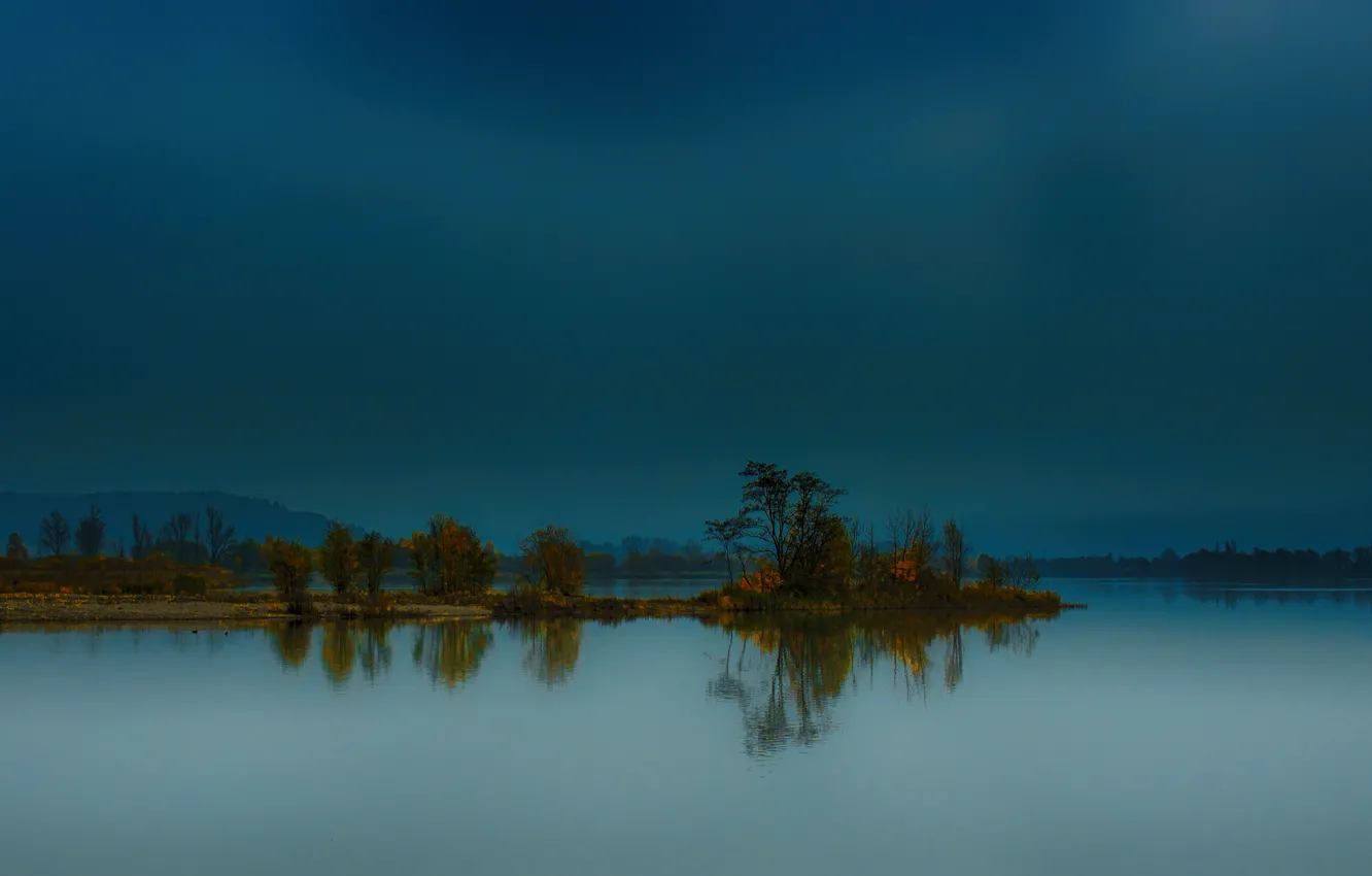 Photo wallpaper autumn, trees, mountains, lake, Germany, Bayern