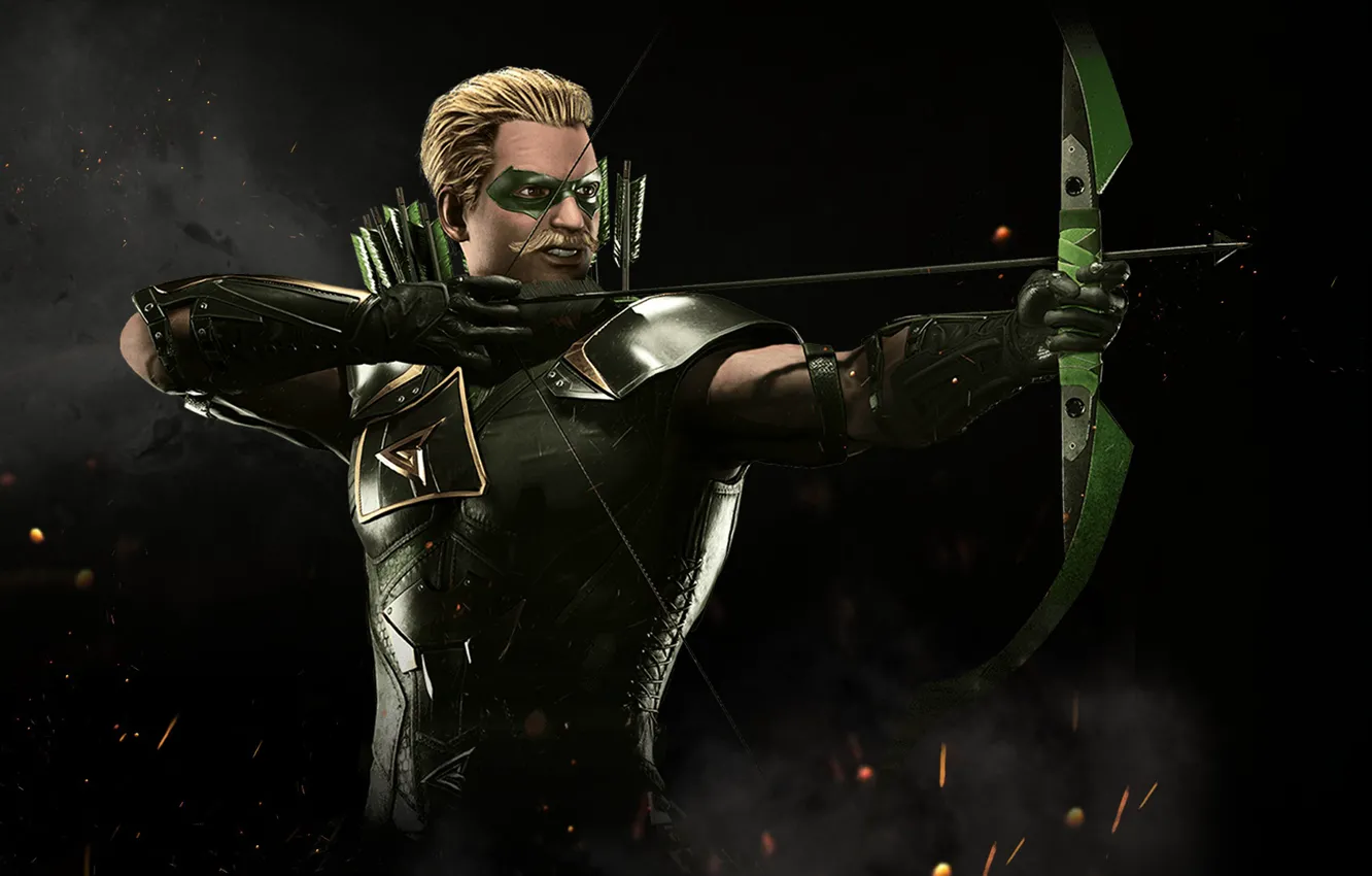 Photo wallpaper bow, Green Arrow, Oliver Queen, archer, arrow, NetherRealm Studios, Injustice 2