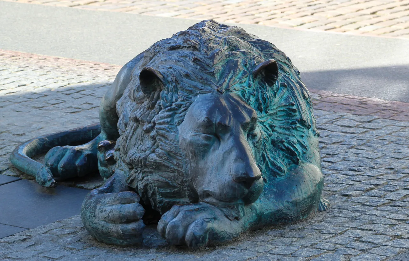 Photo wallpaper lion, Monument, statua