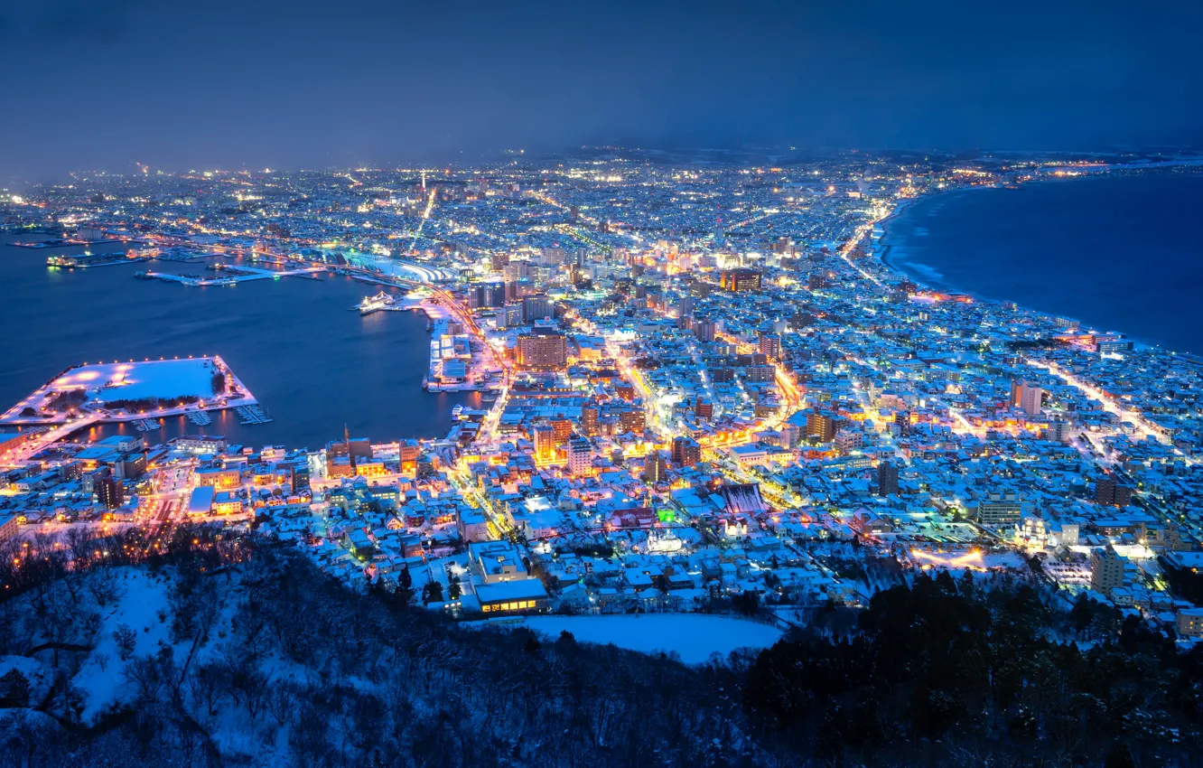 Photo wallpaper Japan, Hokkaido, Mount Hakodate