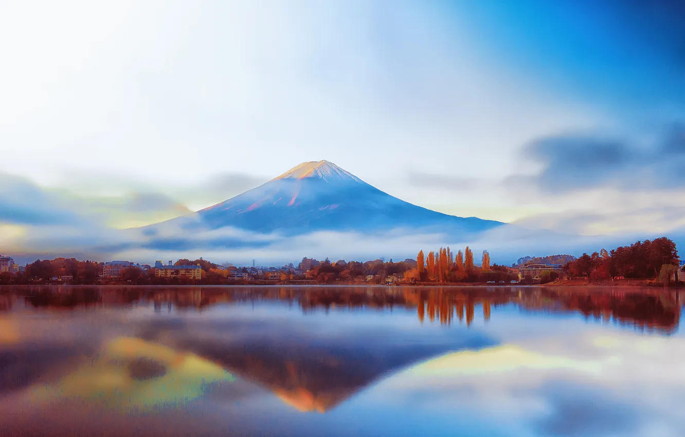 Photo wallpaper forest, japan, east, international, image, god, far, fuji